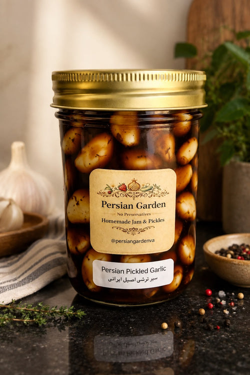 Garlic Pickles — Persian Garden torshi seer